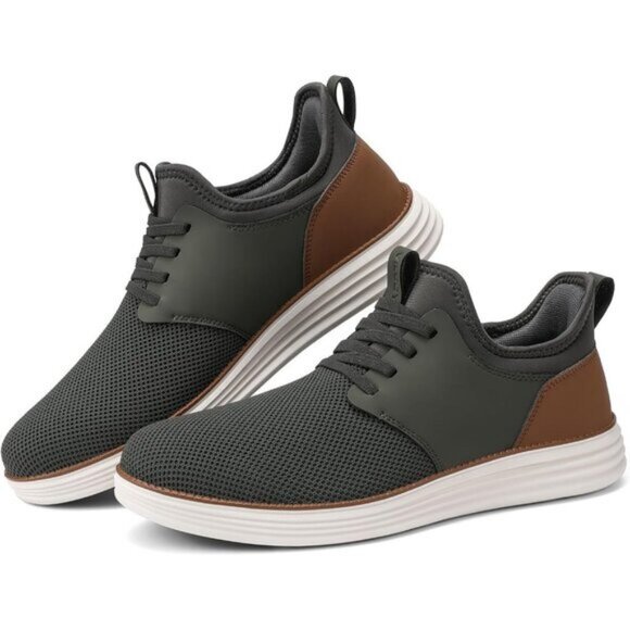 ⚡VILOCY Men's Grey Fashion Dress Oxfords Business Mesh Breathable Sneakers - Picture 4 of 9